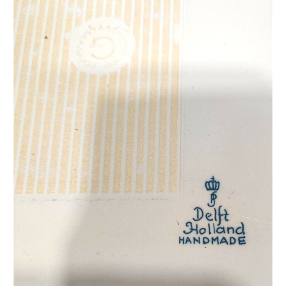 Vintage Delft Holland Apothecary Pharmacy Tiles Trivet Burroughs Blue & White 6" - Picture 5 of 7